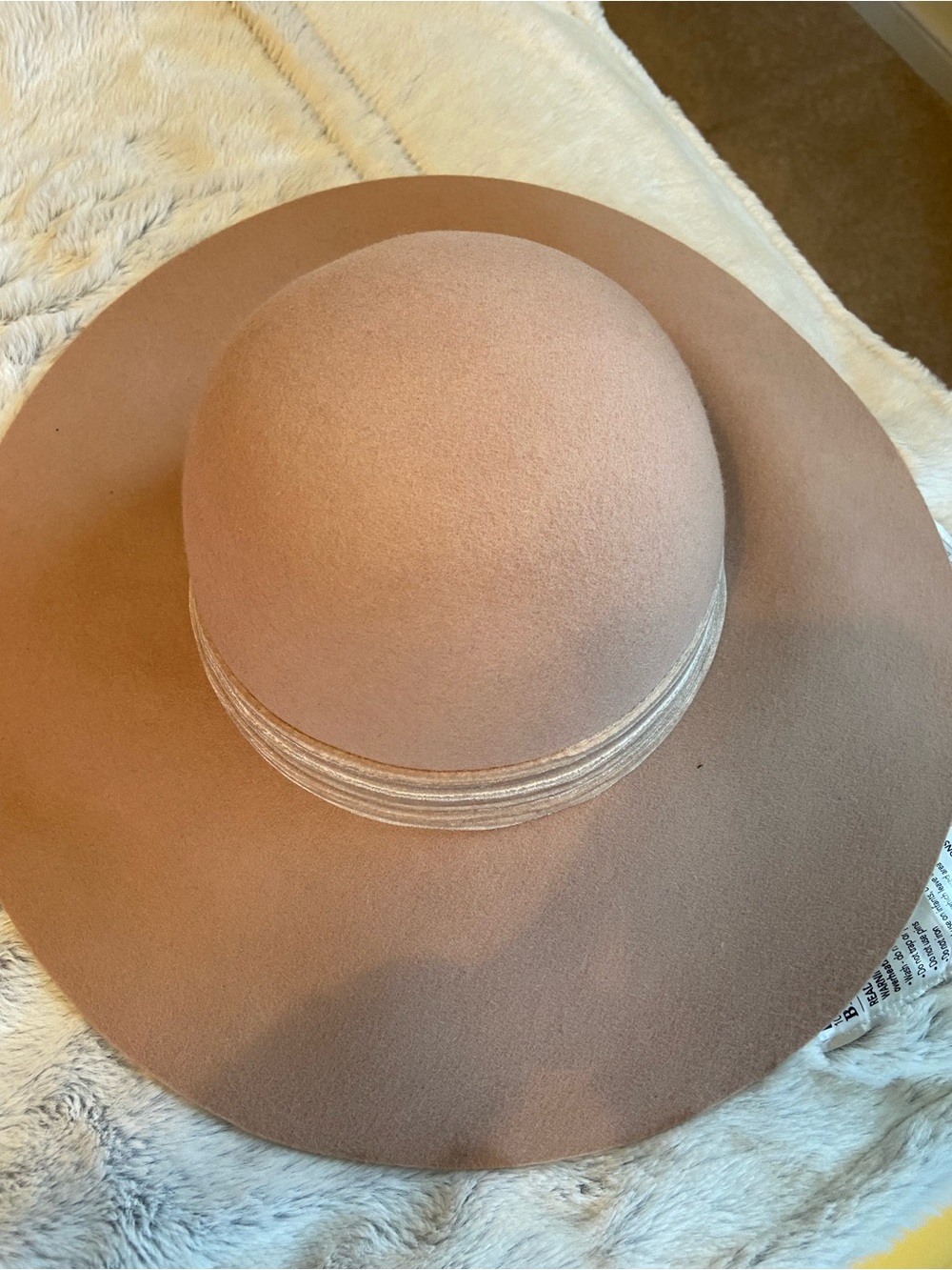 Cato Wide Brim Felt Hat - Taupe